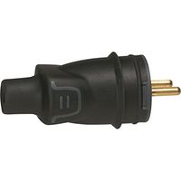 Legrand – Fiche mâle 2P+T 16A en caoutchouc noir – étanche IP44 – pour chantiers humides – connexion à vis