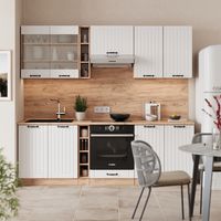 Cuisine Fame-Line, Blanc campagne, 235cm , PT Chêne, Vicco