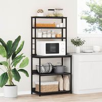 vidaXL Kitchen Shelf Black Oak 80 x 40 x 168 cm Engineered Wood