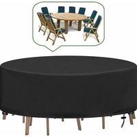 Round Garden Table Cover, Outdoor Garden Living Room Tarpaulin, Waterproof, Anti-UV, Oxford, Robust Garden Table and Chair Cover Ø230X100CM