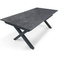 Table de jardin - Gris anthracite - Aluminium / céramique sur verre - 180/240 x 100 cm - Floride