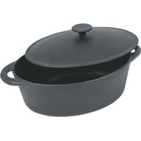Tradifonte, Casseruola Ovale per arrosto, 9 ltri, Nero (Schwarz)