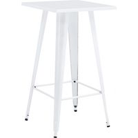 ORION91 Mesa Alta BETA Acero Blanco Satinado 60 x 60 cm Alto 110 cm Bar Hostelería Pub Restaurante Comedor Oficina Cocina - SpazioLuzio