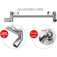 Bras d'extension pour pommeau de douche réglable matériel de rallonge pour bras de douche en laiton de montage mural en nickel brossé pour pommeau de douche