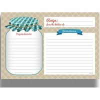 Fiches de recettes de mariage, fiches de recettes de cuisine recto-verso, fiches de recettes vert sauge, cartes de vœux pour mariage