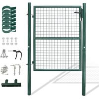 Wolketon Gartentor 150x100cm Gartentür verzinkter Stahl abschließbar, Hoftor Zaun Inkl. Schloss Tür, Tor, Zauntor, Zauntür, Gartentür, Gartenzaun - Grün