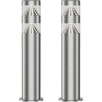 Arum Lighting – Lot de 2 bornes NORA inox 9W 1000 lumens – Hauteur 40 cm – IP44 pour extérieur – Éclairage moderne allée et terrasse