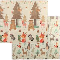 Tapis pour enfants sur le thème de la forêt, pour les 0-6 ans, avec surface imperméable en XPE multicolore, 196 x 176 x 1,5 cm