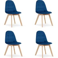 Valora NUUC Sedia in velluto blu navy design ergonomico x4