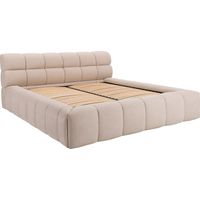 Letto con contenitore 180 x 200 cm Tessuto Beige - FORVIK