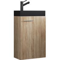 Lavabo in 2 pezzi Slito stretto Nero 60x41x22 - VCM