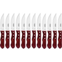 Coltelli bistecca Jumbo Polywood rossi Tramontina cm 12,5 set 12 pz