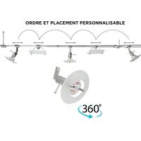 Plafonnier 5 Spots orientables et déformable 35 W 3 syros et 2 sail