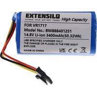 EXTENSILO Batterie compatible avec Blaupunkt BlueBot XSmart BPK-VCBB1XVB, BlueBot XSmart BPK-VCBB1XTE aspirateur (3400mAh, 14,8V, Li-ion)