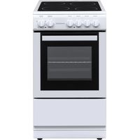 Freestanding Single Cavity Electric Cooker With x4 Ceramic Hobs, 3600 Watta, White