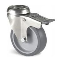 Roulette industrielle Pivotant avec frein Guitel Hervieu, inox, Ø 125mm, 80kg ( Prix pour 1 )