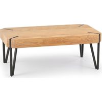 Mesa de centro Houston 303, Roble dorado + Negro, 42x60x110cm, Diámetro: 0, MDF, Angular