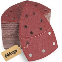 80 Stück Schleifpapier Dreieckschleifer Set 105x152 mm (93x93x93 mm), 80 Granularität, 11-Loch für Bosch PSM 100A, PSM 160, PSM 200 AES, PSM 18, für Holz, Metall, Kunststoff