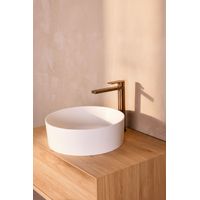 Mitigeur de lavabo en inox HORACE modèle haut cartouche céramique Ø25 BASS cuivre brossé