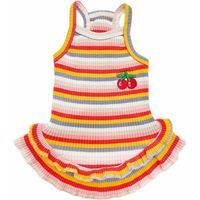 Robe arc-en-ciel à rayures pour chien, motif cerise, pour petits et moyens chiens –