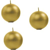 Set 3 Candele in oro Rotonde a Palla Ø5cm sfera Decorativa in Cera per Candelieri natale Centrotavola a pallina Ideale per Decorazioni Natalizie Tavola Ambienti Tonda Per Atmosfere Calde e Raffinate