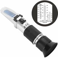 Réfractomètre portable 4 en 1 pour liquide de refroidissement antigel – idéal pour les systèmes antigel automobiles, l'acide de batterie et le liquide lave-glace.