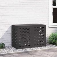 Air Conditioner Cover Black 100 x 50 x 70 cm Galvanised Steel vidaXL
