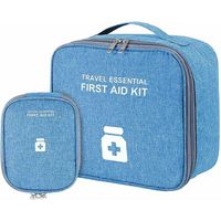 2 Pcs Medicine Bag Travel Set(blue), Empty Baby Travel Medicine Bag, Medicine Bag On The Go Storage Bag, Waterproof Allergy Emergency Bag Small