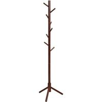Porte-manteau, porte-manteau autoportant en bois d\'hévéa avec 8 crochets, porte-manteau réglable en haauteur, porte-manteau pour porte-manteau, pour la maison, le bureau, l\'entrée Po