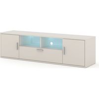 Mueble TV BLANCA 150 cm cachemir con LED – mueble para salón