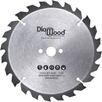 Diamwood – Lame de scie circulaire 210 mm – Alésage 30 mm – 24 dents alternées pour bois tendre et exotique – Coupe nette sans éclats
