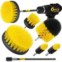 6pcs set brosse de forage brosse de nettoyage électrique extension accessoire set Multi - usage perceuse meulage brosse set pour coulis, plancher, baignoire, salle de bains et cuisine surface, brosse