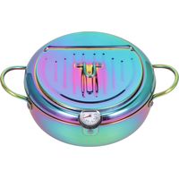 Friteuse en Acier Inoxydable 3.2L avec Thermomètre et Revêtement Antiadhésif