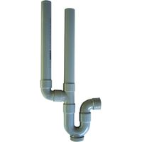 Siphon double en PVC pour machine à laver Ø 40 – Sortie horizontale – Bouchon de dégorgement – Montage facile et encombrement réduit – Jardiboutique