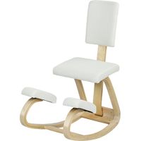 Silla ergonĂłmica de rodillas con respaldo cojines acolchados marco de madera para oficina crema 50x60x70cm