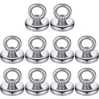 40 Pfund (18 kg) schwere Magnethaken, superstarke Neodym-Magnethaken mit Senkloch-Ringschraube für Zuhause, Küche, Arbeitsplatz, Büro und Garage – 10er-Pack