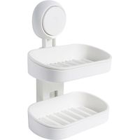 Porte-savon porte-savon porte-éponge robuste pour douche, baignoire, baignoire et évier de cuisine sans perçage amovible