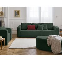 Miro - 3-sitzer einzelsofa - schlaffunktion und bettkasten - aus strukturiertem samt - grün