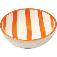Zafferano Set 6 Ciotole Lido Righe in ceramica artigianale color arancione, design a righe verticali vibranti ideale per tavola moderna e vivace