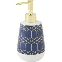 Distributeur de savon à motifs en céramique bleu