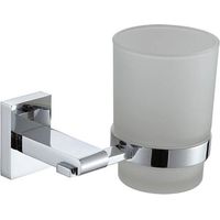 Showerdrape Unity Chrome Stainless Steel & Frosted Glass Wall Mounted Toothbrush Holder