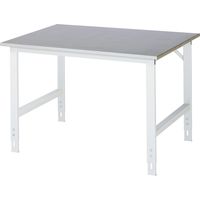 Arbeitstisch B1250xT1000xH760-1080mm Arbeitsplatte Stahlbl.Gestell lichtgrau RAU