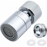 Aeratore per miscelatore in ottone, girevole a 360°, 2 modalità regolabili. Filtro per miscelatore da cucina con adattatore per beccuccio - per miscelatori con beccuccio maschio M22 o femmina M24.