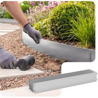 Vounot – Bordure de jardin en métal galvanisé flexible 100x13cm – Résistante aux intempéries – Système d'assemblage rapide – 15m