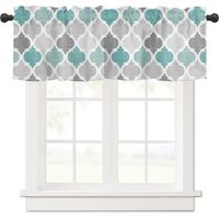 Rideau Valance Court 137x45cm Anti-Lumière avec Impression Moderne pour Fenêtre