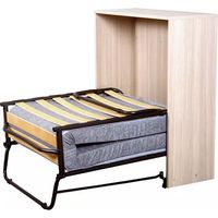 mobile letto singolo estraibile bellahome a scomparsa con rete e materasso marrone 80x190 cm