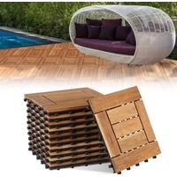 TolleTour Dalles terrasse Acacia 30x30cm 7m² 77 pièces antidérapante résistant intempéries jardin terrasse