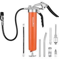 Pistolet à graisse 6000 PSI – Pompe manuelle avec tuyau flexible 24/45cm – Capacité 400ml – 2 tubes métalliques 11/14,5cm et 5 buses - 6000PSI