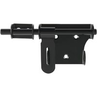 Door Lock Sliding Door Latch Gate Lock 15cm with Padlock Hole Exterior or Interior Door Lock, Black Stainless Steel,