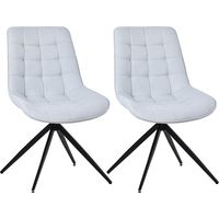 Lot de 2 chaises HOMAVO YZ4 pivotantes - Bleu clair textile